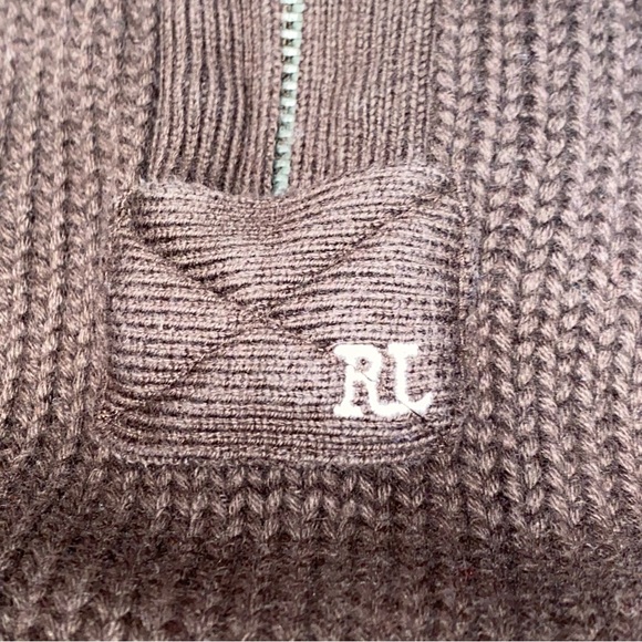 :::VINTAGE:::Men's polo jeans company 1/4 zip Brown Sweater size XXL - Picture 4 of 10